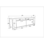 Έπιπλο τηλεόρασης Omio λευκό χρυσό 160x35x50 8cm ed7292 - Image 2
