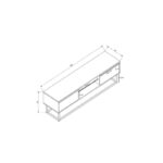 Έπιπλο τηλεόρασης Belinda atlantic pine μαύρο μελαμίνης 180x40x50 ed72 - Image 2