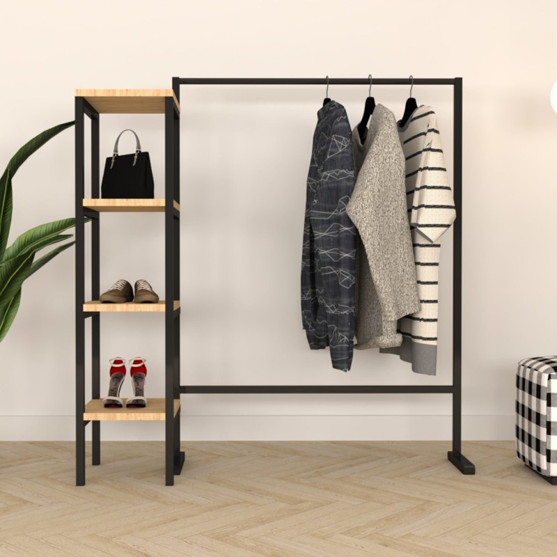 7302_0-800x800 Ντουλάπα Istin μαύρο μελαμίνη μεταλλικά πόδια 160x40x170εκ ed7302 - Image 1