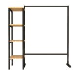 Ντουλάπα Istin μαύρο μελαμίνη μεταλλικά πόδια 160x40x170εκ ed7302 - Image 3