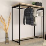 Ντουλάπα Yeni μαύρο μελαμίνη 150x40x170εκ ed7303 - Image 2