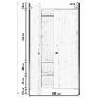 Ντουλάπα Gard δρυς μελαμίνη μεταλλικά πόδια 100x40x180εκ ed730 - Image 2