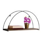 Ραφιέρα Indicum καρυδί μαύρο ξύλο μεταλλικό πλαίσιο 60x30x15εκ ed7318 - Image 4