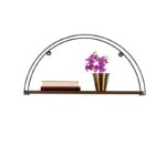 Ραφιέρα Indicum καρυδί μαύρο ξύλο μεταλλικό πλαίσιο 60x30x15εκ ed7318 - Image 3