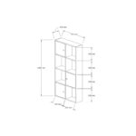 Βιβλιοθήκη Ena Sapphire ανθρακί μελαμίνη 77 8x22x151 4εκ ed7329 - Image 2