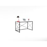 Γραφείο Lavoro λευκό χρώμα 121x60x72cm μελαμίνη μέταλλο ed7330 - Image 4