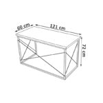 Γραφείο Lavoro λευκό χρώμα 121x60x72cm μελαμίνη μέταλλο ed7330 - Image 2