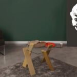 Τραπέζι σαλονιού Roman Mini μουσταρδί μελαμίνη γυαλί 57x41cm ed7344 - Image 4