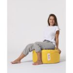 Πουφ Round κίτρινο ύφασμα 55x30cm ed7352