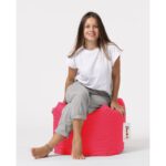 Πουφ Square αδιάβροχο ύφασμα ροζ 45x45cm ed7354 - Image 3