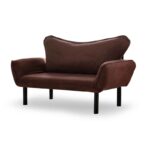 Διθέσιος Καναπές Κρεβάτι μέταλλο ύφασμα καφέ 65x140x70 cm Chatto ed736 - Image 3