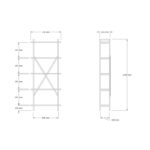 Βιβλιοθήκη Kinder καρυδί μελαμίνη 72x25x170εκ ed7370 - Image 2