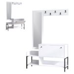 Έπιπλο εισόδου Lopp άσπρο μελαμίνης με μεταλλικά μαύρα πόδια 120x35x70εκ ed7374 - Image 3