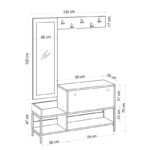 Έπιπλο εισόδου Lopp άσπρο μελαμίνης με μεταλλικά μαύρα πόδια 120x35x70εκ ed7374 - Image 2