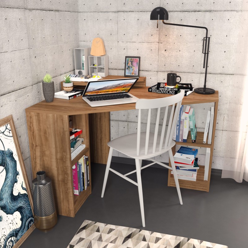 7377_0-800x800 Γραφείο Follia καρυδί μελαμίνη 120x76 8x90cm ed7377 - Image 1