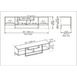 Έπιπλο τηλεόρασης Asιni μαύρο λευκό 150x35 2x40cm ed7387 - Image 2