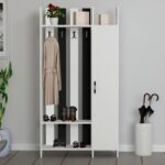 Έπιπλο εισόδου Pro άσπρο ανθρακί μελαμίνη 93 3x33 5x180εκ ed7391