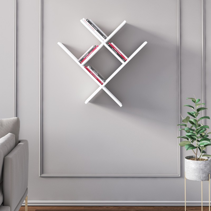 7407_0-800x800 Ραφιέρα Valle άσπρο μελαμίνη 75x22x78εκ ed7407 - Image 1