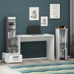 Γραφείο Alba ανθρακί λευκή μελαμίνη 120x60x72cm ed7408