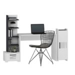 Γραφείο Alba ανθρακί λευκή μελαμίνη 120x60x72cm ed7408 - Image 4