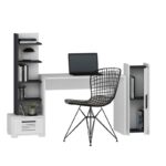 Γραφείο Alba ανθρακί λευκή μελαμίνη 120x60x72cm ed7408 - Image 3