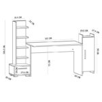 Γραφείο Alba ανθρακί λευκή μελαμίνη 120x60x72cm ed7408 - Image 2