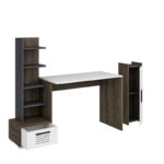 Γραφείο Alba λευκή καρυδί ανθρακί μελαμίνη 120x60x72cm ed7410 - Image 3