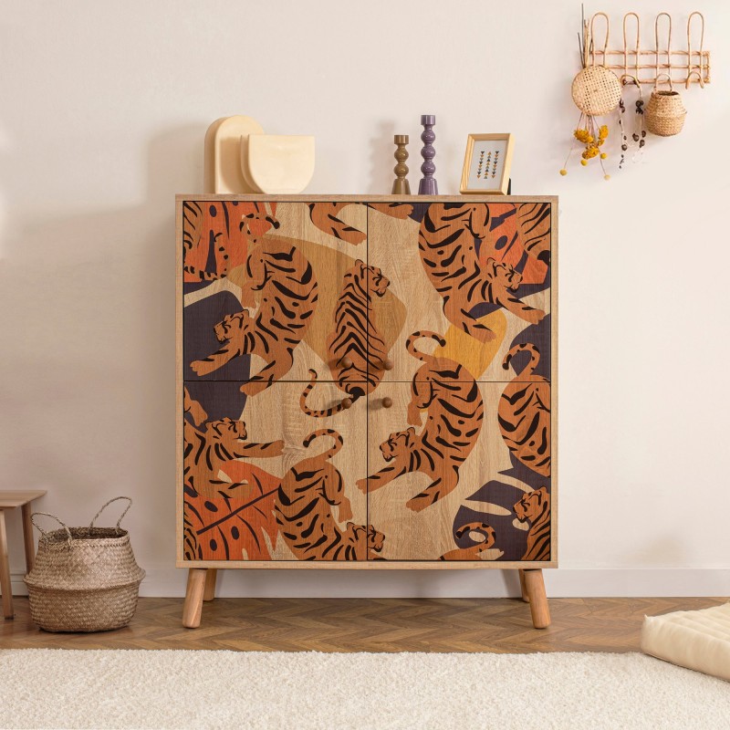 7415_0-800x800 Ντουλάπι Tigris δρυς μελαμίνη 95x36x111εκ ed7415 - Image 1