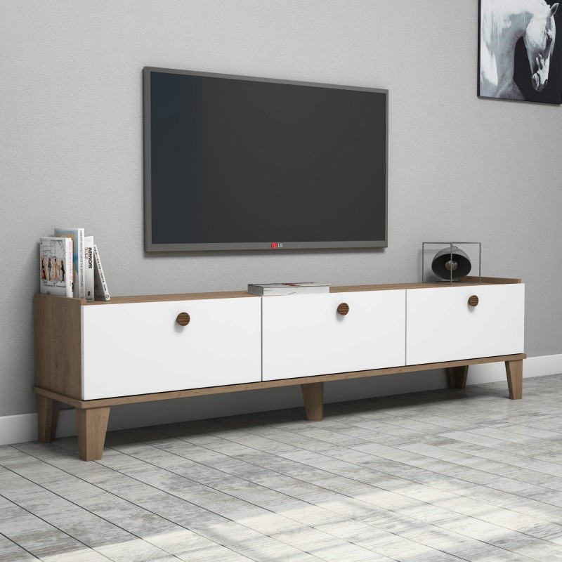 7416_0-800x800 Έπιπλο τηλεόρασης Famiglia oak λευκό 178x44 8x34 6cm ed7416 - Image 1