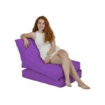 Πουφ Siesta Sofa Bed αδιάβροχο ύφασμα μωβ 40x55cm ed7418 - Image 3