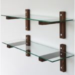 Ραφιέρα Don καρυδί πευκό ξύλο επιφάνεια γυάλι 85x25x25εκ ed7422 - Image 5