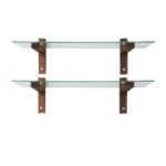 Ραφιέρα Don καρυδί πευκό ξύλο επιφάνεια γυάλι 85x25x25εκ ed7422 - Image 4