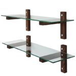 Ραφιέρα Don καρυδί πευκό ξύλο επιφάνεια γυάλι 85x25x25εκ ed7422 - Image 3