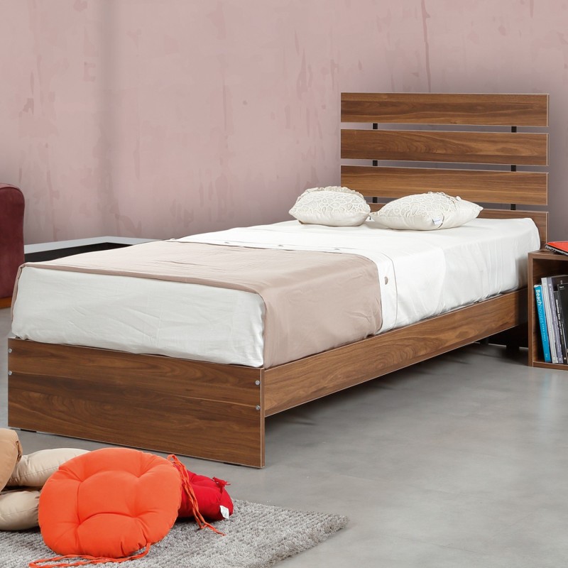 7430_0-800x800 Μονό κρεβάτι Fuga καρυδί μελαμίνη 95x205x100εκ ed7430 - Image 1