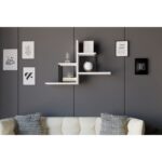 Ράφι τοίχου Diana άσπρη μελαμίνη 60x20x90cm ed7438