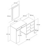 Κονσόλα Lizbon με καθρέπτη καρυδί ανθρακί 124x40x84 7cm ed7443 - Image 2