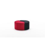 Σκαμπώ Alis κόκκινο μαύρο βελούδο 80x40x80cm ed7450 - Image 4