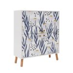 Ντουλάπι Daisy άσπρο σκούρο μπλε μελαμίνη 95x36x111εκ ed7456 - Image 5