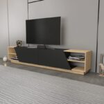 Έπιπλο τηλεόρασης Rhodes Oak ανθρακί 240x37 1x47 4cm ed7472 - Image 5