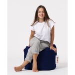 Πουφ Square αδιάβροχο ύφασμα σκούρο μπλε 45x45cm ed7481 - Image 3