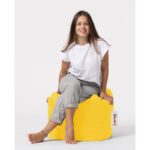 Πουφ Square αδιάβροχο ύφασμα κίτρινο 45x45cm ed7483 - Image 3