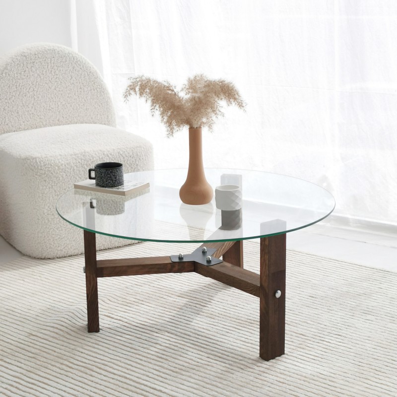 7486_0-800x800 Τραπέζι σαλονιού Drone καρυδί μασιφ ξύλο επιφάνεια γυαλί 75x75x35εκ ed7486 - Image 1