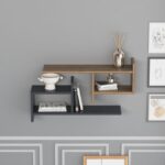 Ραφιέρα Hisar ανθρακί καρυδί μελαμίνη 79x20x25εκ ed7498 - Image 4