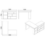 Γραφείο γωνιακό Scrivere Atlantic Pine λευκό 129x120x72cm ed74 - Image 3