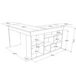 Γραφείο γωνιακό Scrivere Atlantic Pine λευκό 129x120x72cm ed74 - Image 2