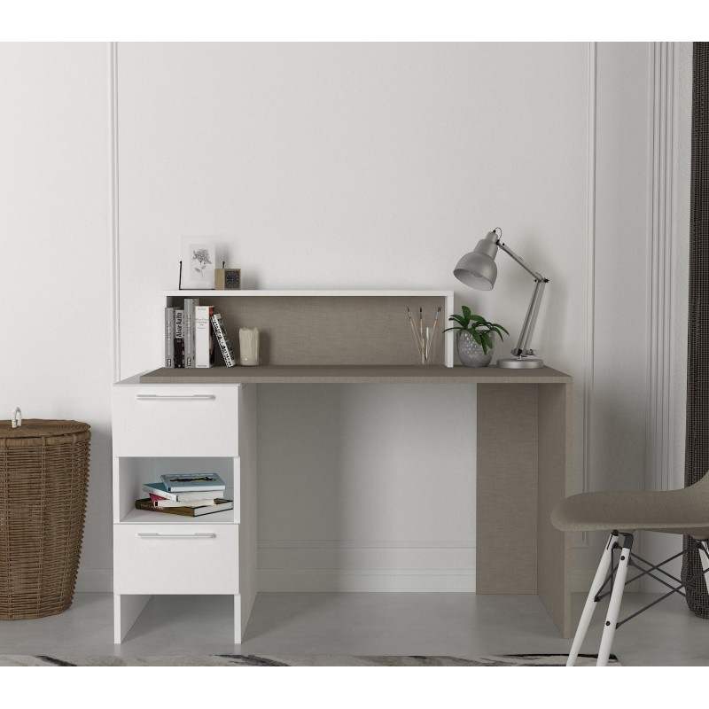 7501_0-800x800 Γραφείο Pandora λευκό 126 8x60x73 8cm μελαμίνη ed7501 - Image 1