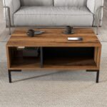 Τραπεζάκι σαλονιού Dafni καρυδί 90x41 6x54cm ed7512 - Image 5