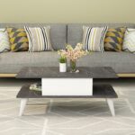 Τραπέζι σαλονιού Beta μαύρο άσπρο μελαμίνη 90x45x40εκ ed7525 - Image 5