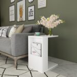 Βοηθητικό τραπέζι Serce άσπρο χρώμα μελαμίνη 30x40x50cm ed7527