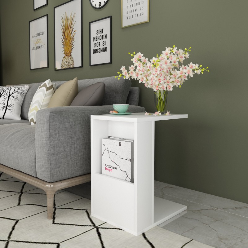 7527_0-800x800 Βοηθητικό τραπέζι Serce άσπρο χρώμα μελαμίνη 30x40x50cm ed7527 - Image 1